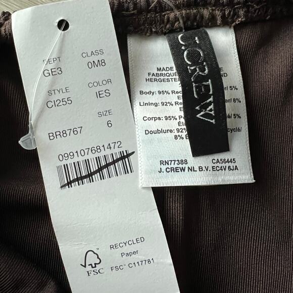 J Crew Claudia Scrunchie One Piece Swimsuit Size 6 Brown Textured - Picture 2 of 9